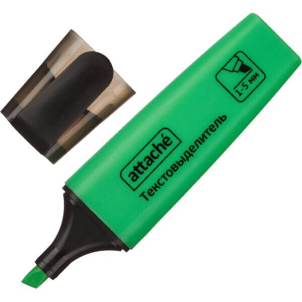 Маркер выделитель текста Attache Colored зеленый 1-5мм