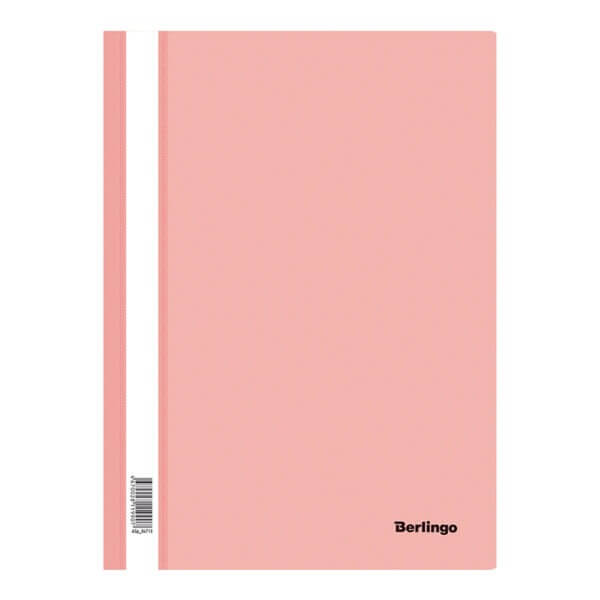 Папка скоросшиватель пласт  А4 Berlingo 180мкм фламинго с прозр. верхом