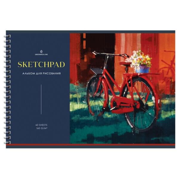 Альбом 40л А4 на гребне Greenwich Line "About summer" 160г/м2, мат. ламинация, тисн. фольгой*