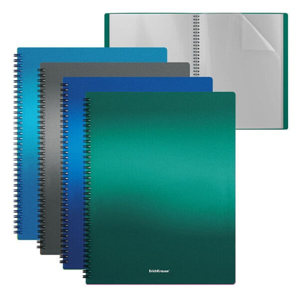 Папка файловая 20 файлов ErichKrause Matt Ice Metallic на спирали,А4, ассорти