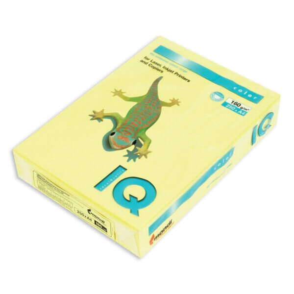 Бумага цветная IQ COLOR А4 250л/пач 160гр ZG 34-лимонно-желтый Австрия