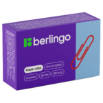 Скрепки 28мм Berlingo 100шт/уп  цветные