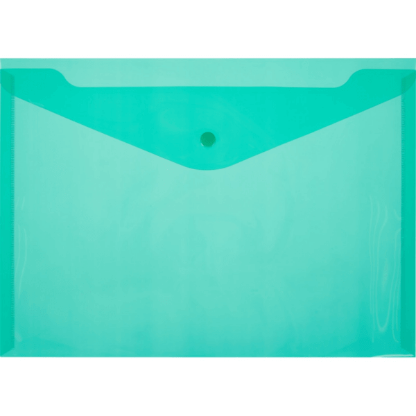 Папка конверт с кнопкой А4 Attache 180 зеленый прз