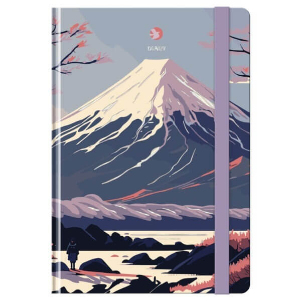 Ежедневник А5  недатированный 128л  7БЦ, BG "Горный пейзаж", матовая ламинация, тиснение фольгой