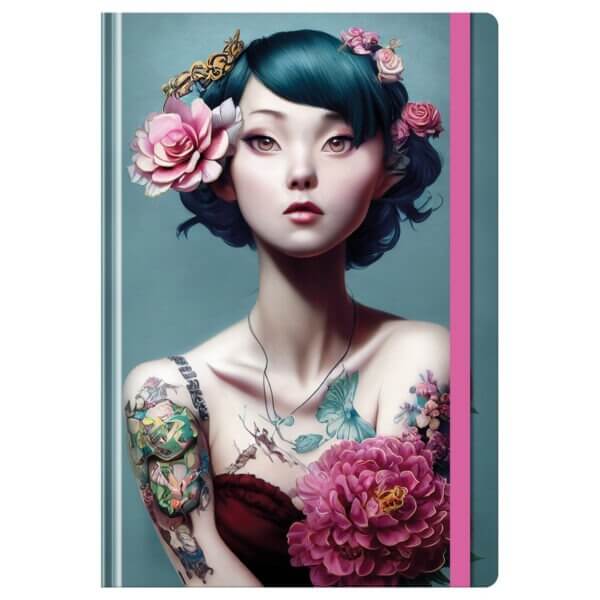 Ежедневник А5  недатированный 128л 7БЦ, BG "Beautiful girl", матовая ламинация,тиснение фольгой