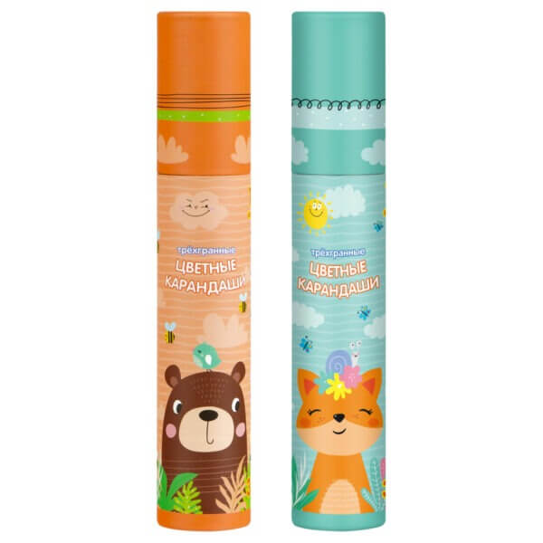 Карандаши цветные 12 цв Мульти-Пульти "Друзья енота", трехгранные, заточен., тубус