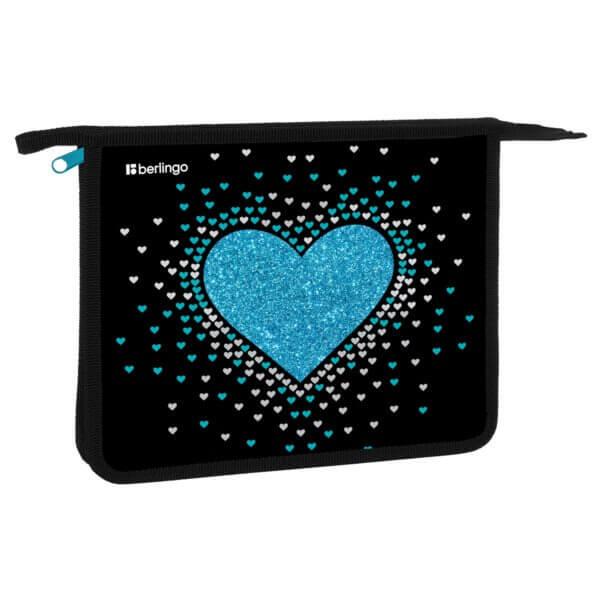 Папка для тетрадей А5 1 отделение, Berlingo "Glamorous,240х205х40мм, пластик, на молнии