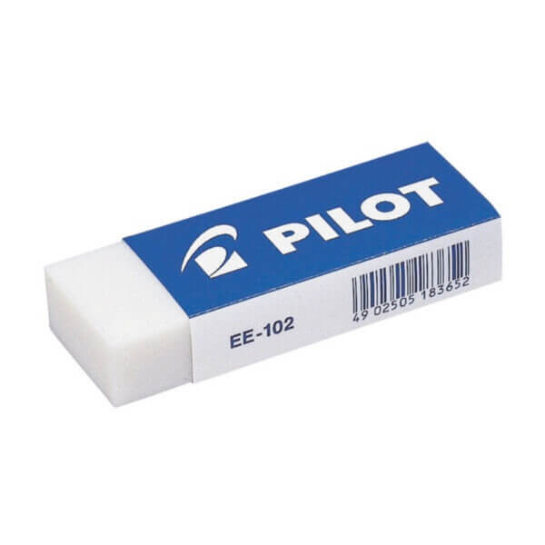 Ластик PILOT EE102 61х22х12мм винил, карт держ.цв.белый, Япония