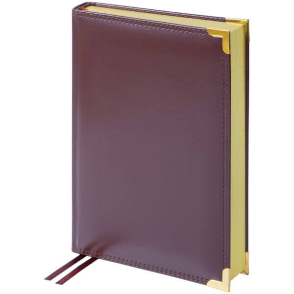 Ежедневник А5  недатированный 160л кожа, Delucci, гладкая кожа, золотой срез,коричневый