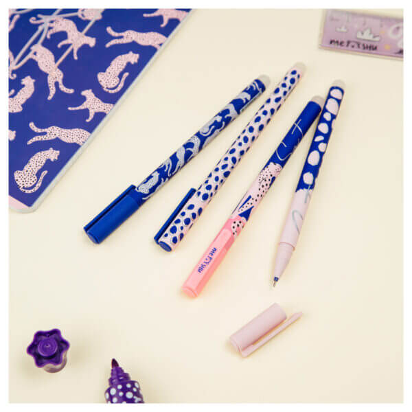 Ручка гелевая стираемая синяя 0.5мм MESHU "Bright&Soft", корпус ассорти, софт-тач