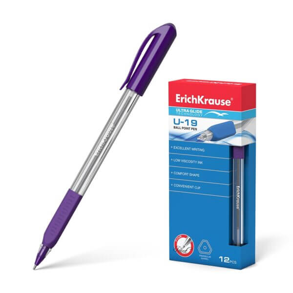 Ручка шариковая фиолетовая ErichKrause U-19, Ultra Glide Technology