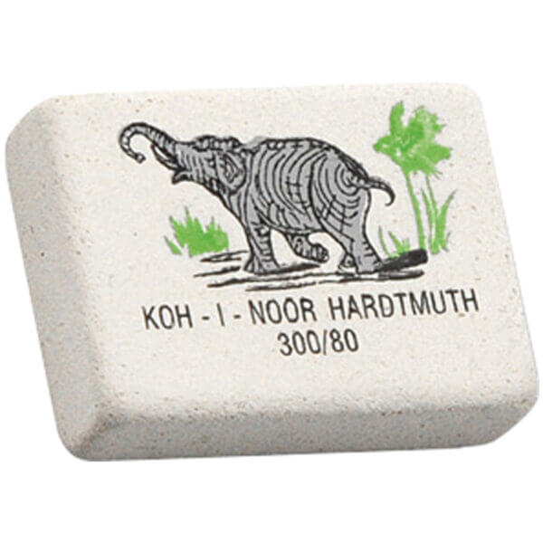 Ластик 26х18,5х8мм Koh-I-Noor "Elephant" 300/80, прямоугольный, натуральный каучук, цветной