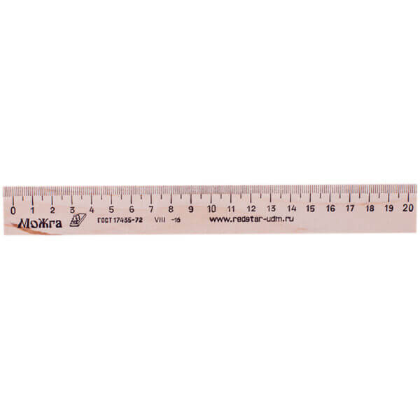 Линейка 20см деревянная