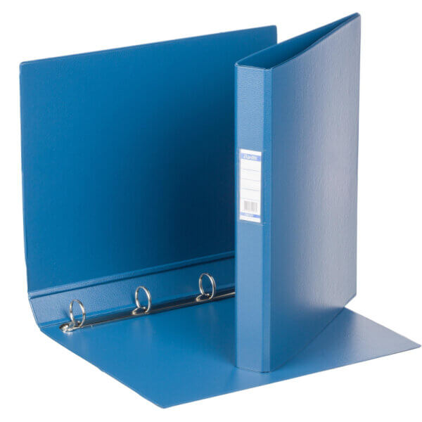 Папка 4 кольца прочный картон 35мм BANTEX синяя 1301-01