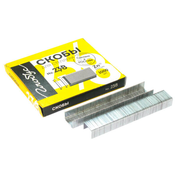 Скобы №23/ 8 Globus, до 50 л. оцинкованные, 1000шт., С23/8-1000