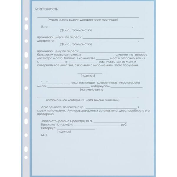 Папка файл-вкладыш А4 35мкм синий 100шт/уп Канцфайл
