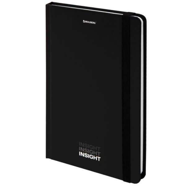 Блокнот А5  96л с резинкой в клетку 145х203мм, твердая обложка Insight