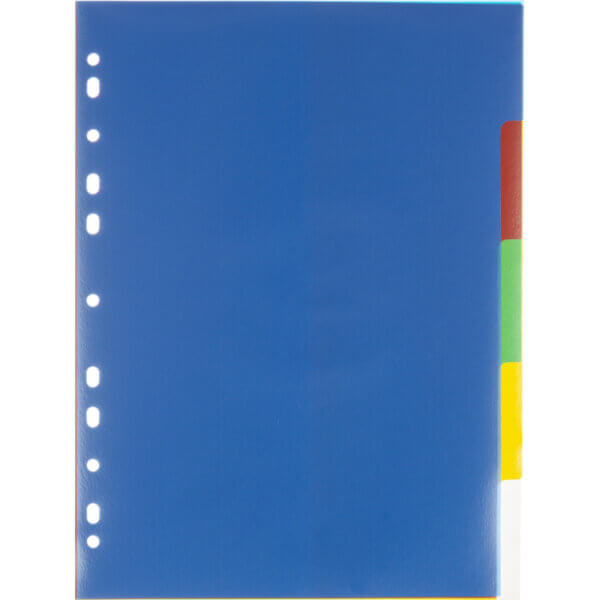Разделитель листов  5л А4 цветной пластик  Attache