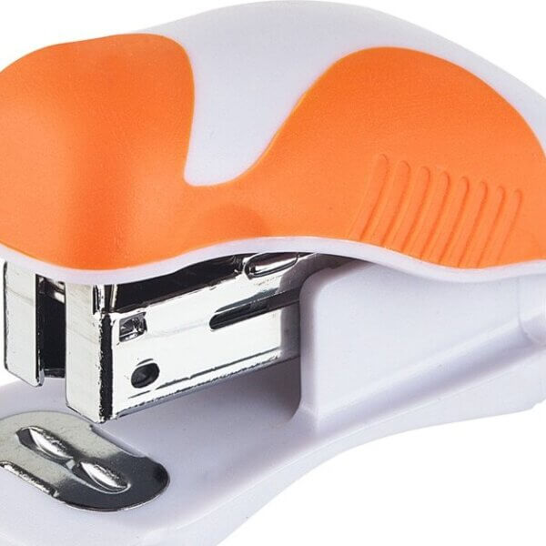 Степлер до 15 листов №24/6 мини 8860 оранж, встроенный антистеплер