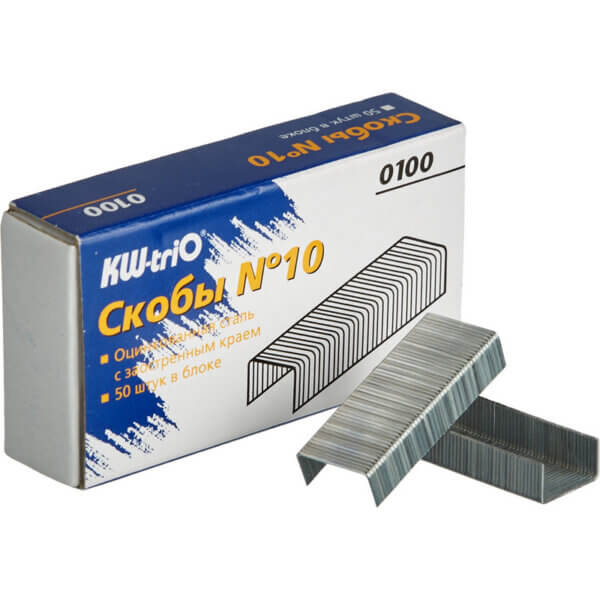 Скобы №10  KW-trio, оцинкованные, (от 2-20 лист) 1000 шт/уп