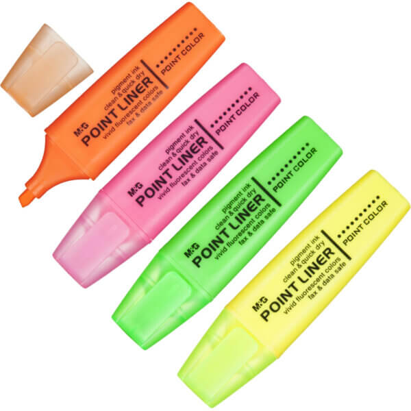 Набор текстовыделителей 4 цвета M&G 1-5мм AHM21576 ароматизированные, водная основа