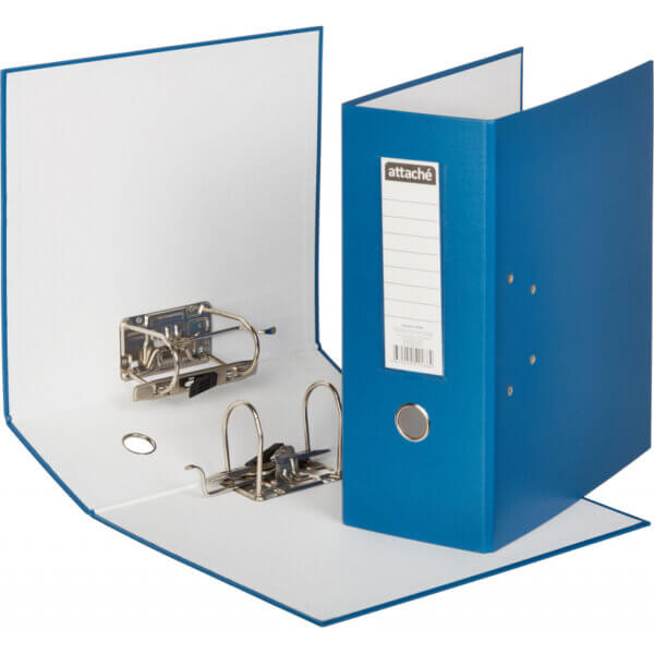 Папка с арочным механизмом 125мм синий  PVC без мет/уг 125 мм., синий, ПБП1, карм. кор.