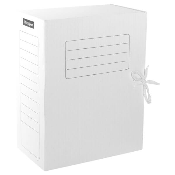 Короб архивный с завязками 150мм белый OfficeShace гофрокартон до 1400л