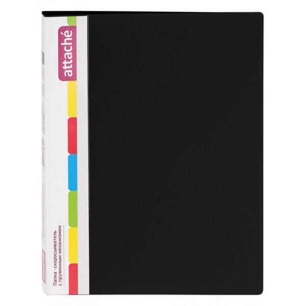 Папка скоросшиватель с пружинным механизмом 17мм ATTACHE черный F612/07