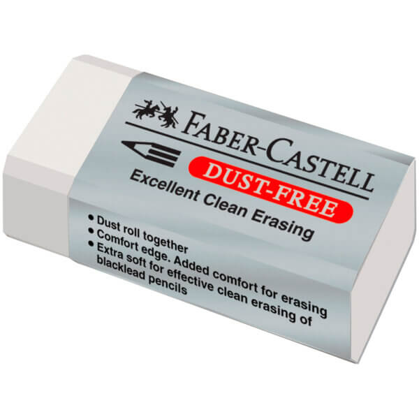 Ластик 41х18,5х11,5мм Faber-Castell "Dust Free", прямоугольный, картонный футляр