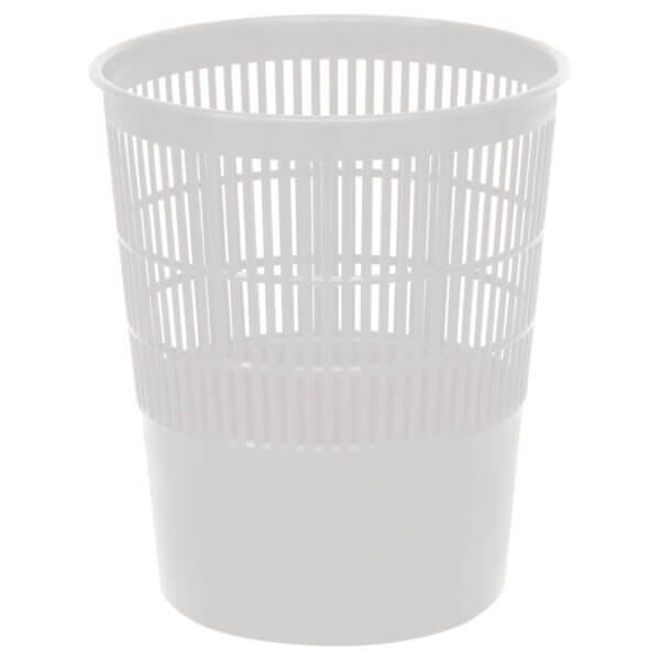 Корзина пластик 14л  для бумаг СТАММ, сетчатая, белая КР-31568
