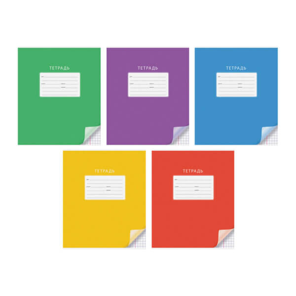 Тетрадь А5   18л клетка  "Однотонная С уголком "  ArtSpace