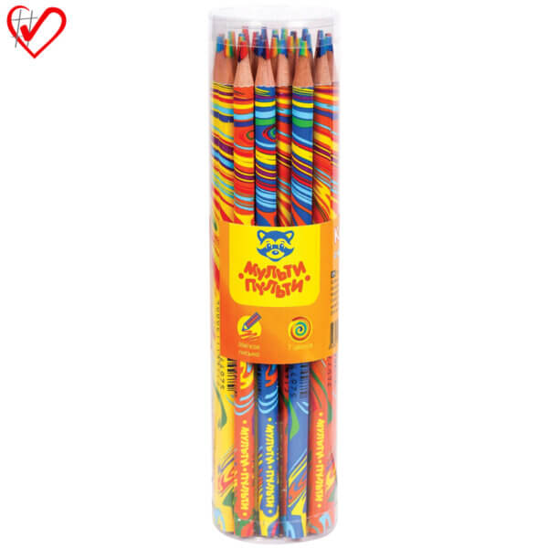 Карандаш с многоцветным грифелем Мульти-Пульти "Енот и радуга", кругл,заточен