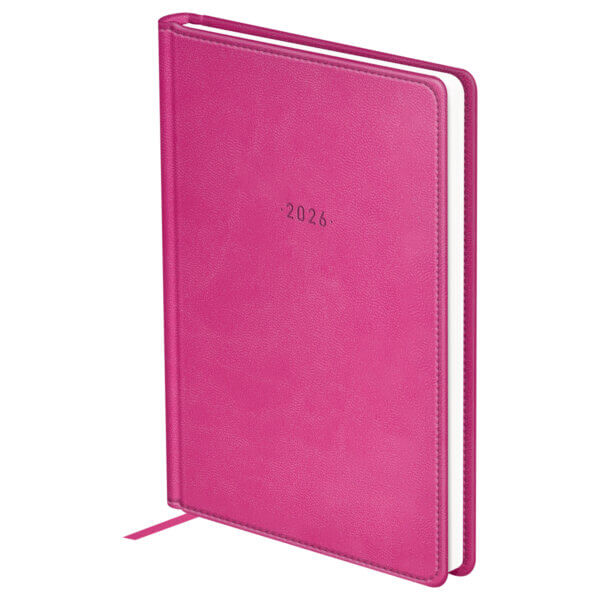Ежедневник датированный 2026г., А5, 176л., твердый переплет, кожзам, BG "Winner. Fuchsia", фуксия