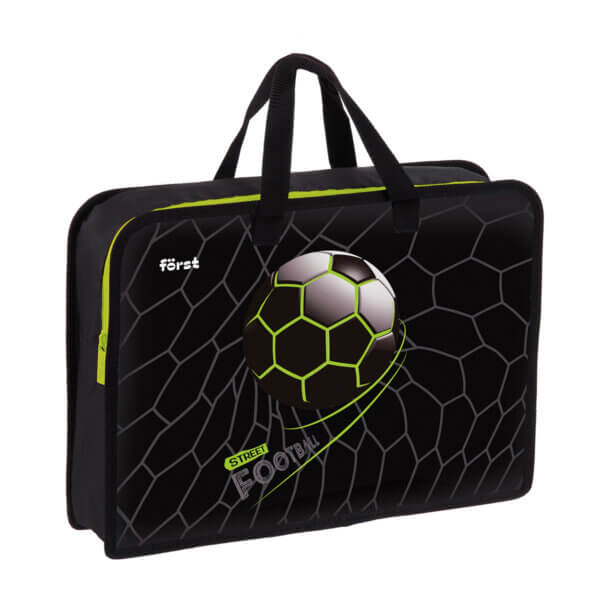 Папка на молнии с ручками А4 пластик Först "Street Football", 340*245*75мм