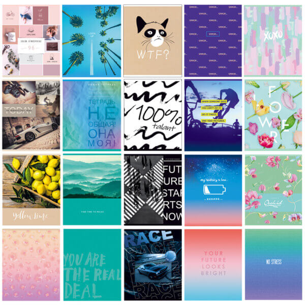 Тетрадь А5   96л клетка скрепка BG "Super Mix-20", 20 дизайнов