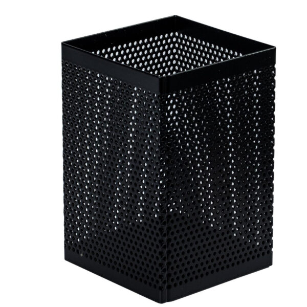 Подставка-стакан металл черная 115x73x73мм Deli  квадратная сетка