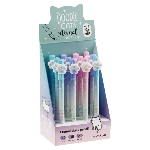 Карандаш ч/г с металлическим наконечником MESHU "Sweet infinity", HB, ассорти, топпер