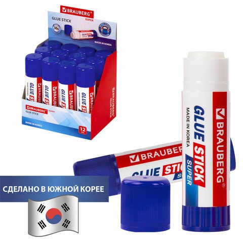 Клей-карандаш 36гр BRAUBERG SUPER  ЮЖНАЯ КОРЕЯ