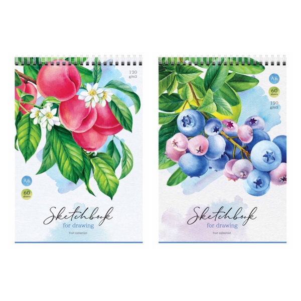 Скетчбук А6  60л 120г/м2 ArtSpace "Fruit Collection", на гребне, С60грг_47667
