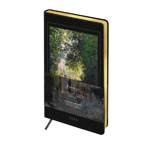 Ежедневник датированный 2026г., А5, 176л., твердый переплет, кожзам, Greenwich Line "High Art. Monet